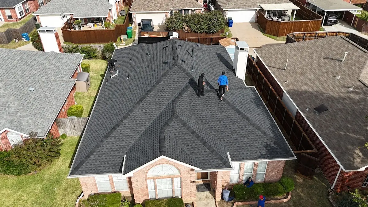 Slate & Tile Roof Repair work in progress on a Woodward property